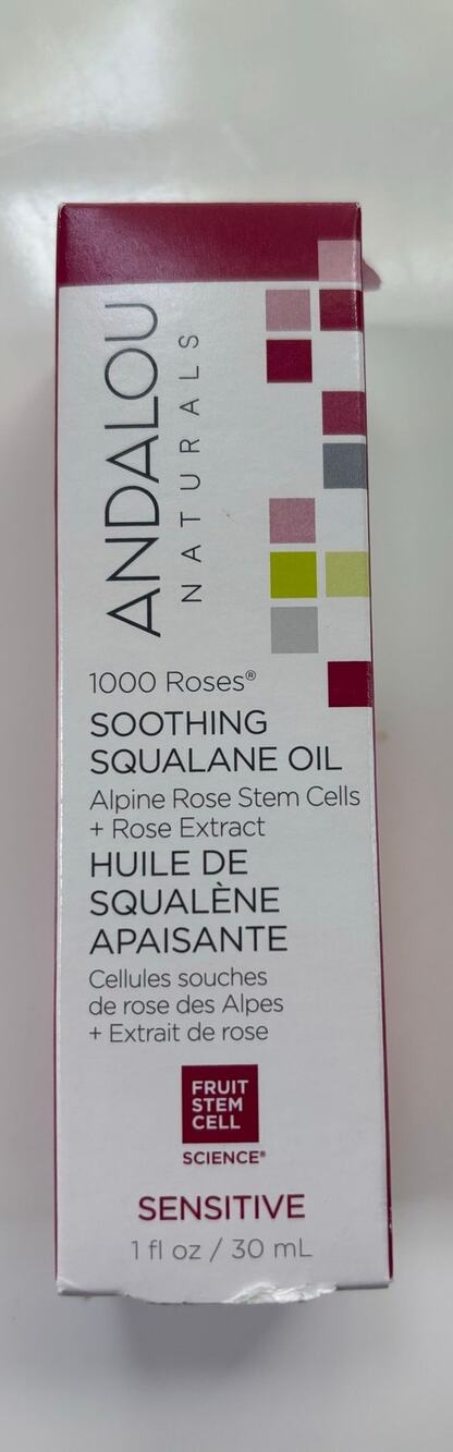 New Andalou Naturals Soothing Squalane Oil Sensitive 1 FL OZ Alpine Rose